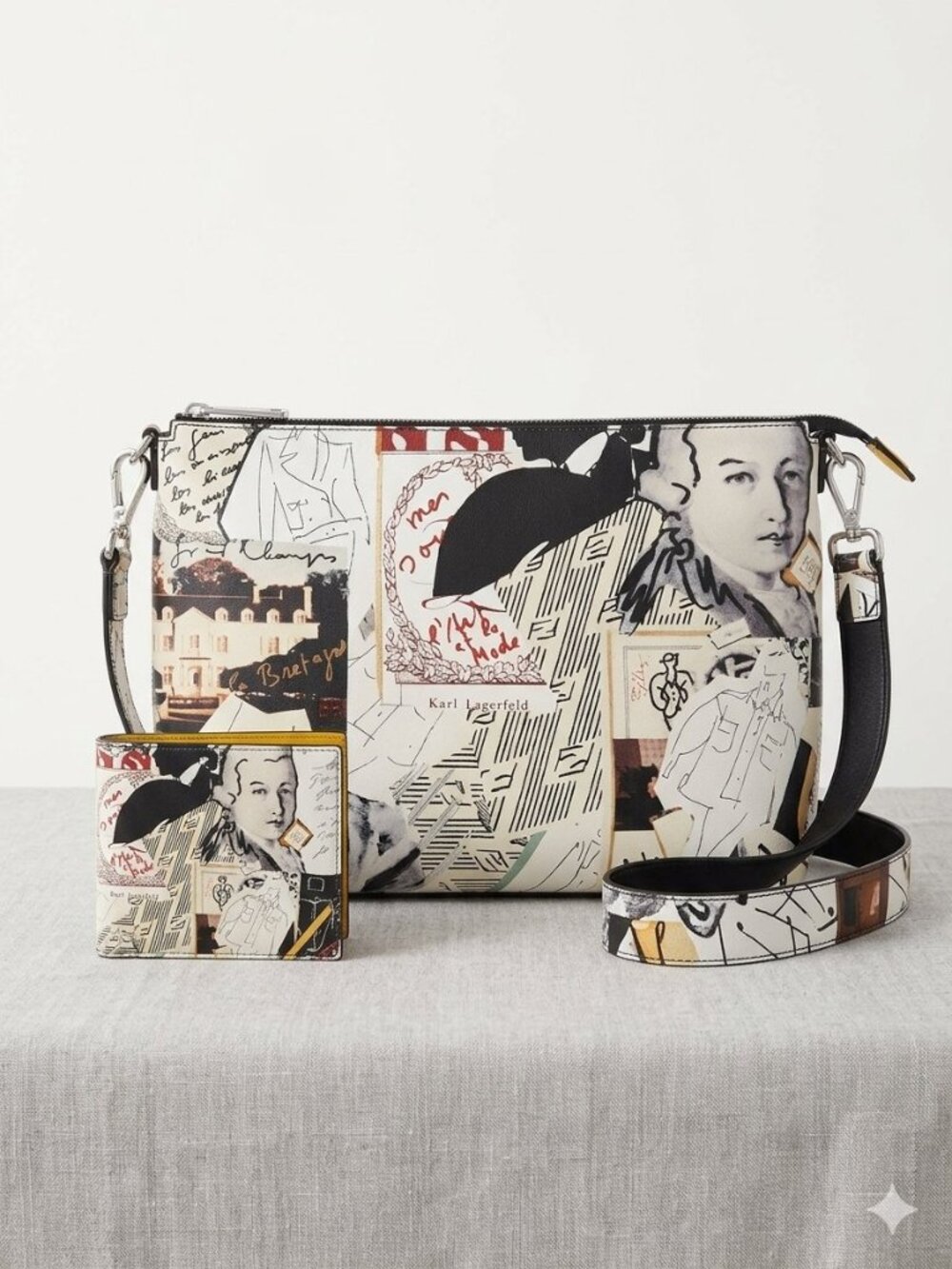 Fendi Karl Kollage Flat Messenger Bag with COA